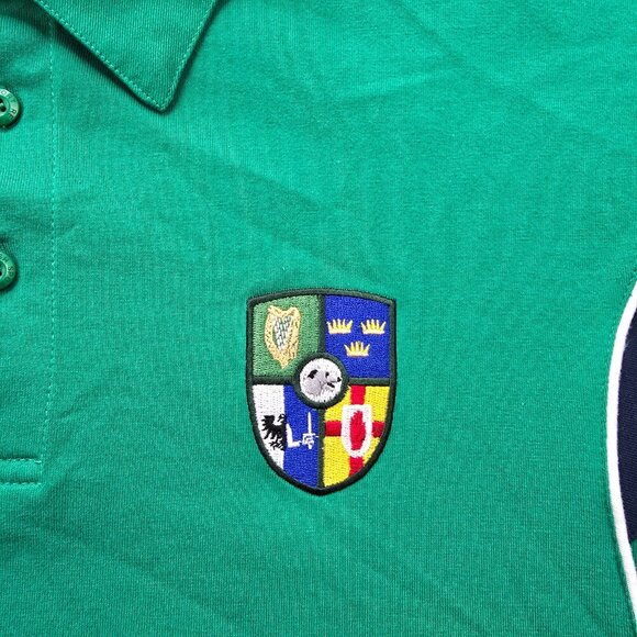 Retro Irish Rugby Polo Shirt Mens 2XL Green Short Sleeve British Irish‎ Lion - Picture 3 of 12